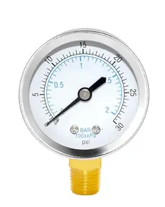 Nieuwe 0 Tot 30 Psi Messing 1/4 \ "Mannelijke Npt Draad Drukmeter Voor De Detailhandel Met 1 Jaar Garantie