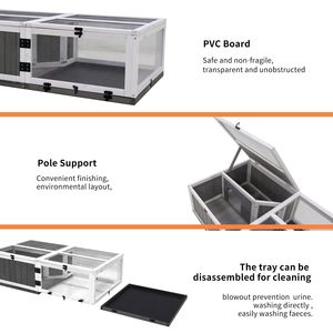 Jaula de madera impermeable para reptiles de 43 pulgadas con área de descanso, área de juegos y juegos de agua, casa de tortuga de animales pequeños para interiores y exteriores - Product Image 4