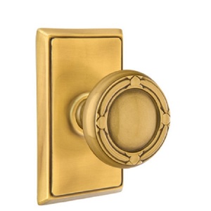<b>Antique</b> <b>Brass</b> Round <b>Knob</b> with Arched Backplate for Passage Privacy Storage and Closet Furniture Hardware Durable Dummy Desig - Product Image 1