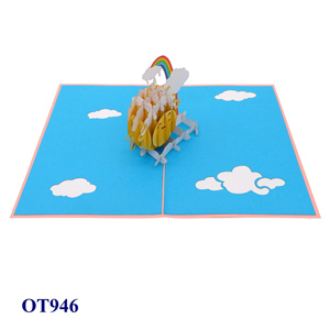 Carte en papier 3D pop-up personnalisée tendance, motif soleil et arc-en-ciel, impression offset, marque Viet-craft de Hanoï - Product Image 5