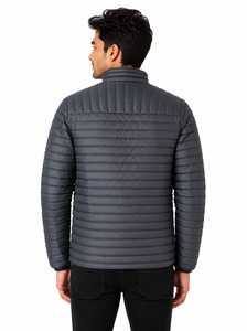 Veste matelassée coupe-vent pour homme Livster, col montant, fermeture éclair intégrale, rembourrage en polyester, extérieur en nylon, décontractée, hiver - Product Image 2