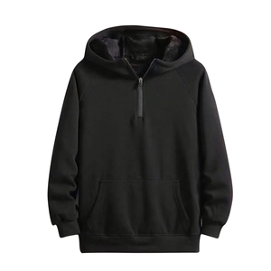 Custom half Zip Hoodie Boxy Cropped Heavyweight Zip up Hoodie Distressed Applique Patch Embroidery Acid Wash Zip up Hoodie Men - Product Image 1