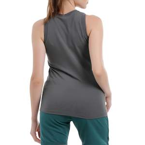Camiseta sin mangas gris para mujer, cuello alto, para gimnasio, fitness, correr, yoga, transpirable, de secado rápido, elástica, ropa deportiva - Product Image 2
