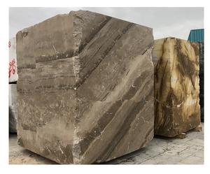 Dark Beige Marble Blocks Earth Tone Vein Pattern <b>Stone</b> Massive Solid Piece Smooth <b>Cut</b> Material for Interior Surface Use - Product Image 1