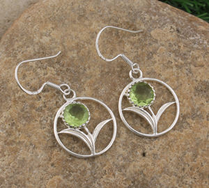 Joyería de Plata de Ley 925 con Peridoto Natural, Diseño de Árbol de la Vida, Gema Verde Hecha a Mano, Piedra de Nacimiento de Agosto, Venta al por Mayor para Fiestas - Product Image 1