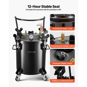 Olla a Presión de Acero de Alta Resistencia de 5.3 Galones/20 L para Pintura en Aerosol, Creaciones de Arte DIY, Tres Conectores Rápidos, Uso Doméstico - Product Image 4