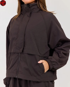 Damen Nylon Windbreaker Jacke Leichte Schnelltrocknende Anorak Oberbekleidung Hochkragen Sportmantel Trainings-Windjacke - Product Image 4