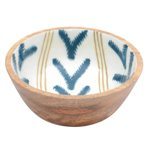 Ensemble de bols de service en bois de manguier écologiques faits à la main avec incrustations en émail, 3 pièces décoratives pour collations et salades, pour la maison et la cuisine - Product Image 4