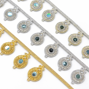 Tissu en Tulle Brodé de Perles et de Dentelle Florale 3D avec Paillettes pour Robe de Mariée Haute Couture et Robe de Soirée Africaine – Vente en Gros - Product Image 1