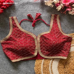 Fournisseur de Blouses de Créateur en Soie Vichitra à la Mode avec Sequins et Dentelle, Origine Inde, Mode Féminine - Product Image 1