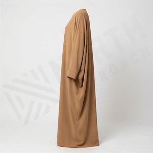 2025 OEM Kimono Abaya pour femmes musulmanes, en tissu polyester épais, doux et très extensible, col en V, manches longues, pour fêtes, Ramadan, mariages - Product Image 3