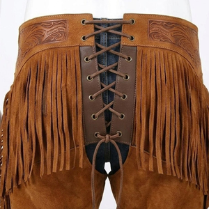 Men's Western Stylish Half <b>Chaps</b> Plain Design And Custom Pockets Style Suede Leather <b>Chaps</b> Traditional Western Suede <b>Chaps</b> - Product Image 3