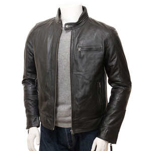 Chaqueta de cuero genuino 100% para hombre, diseño de motociclista, alta calidad, personalizada, con bolsillos laterales, para usar en invierno. - Product Image 1