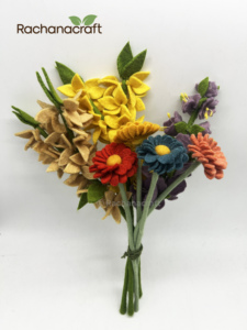 Handcrafted Eco-Friendly Wool Felt <b>Flower</b> Bouquet – Everlasting <b>Artificial</b> Floral Arrangement for Home Decor & Gifts - Product Image 6