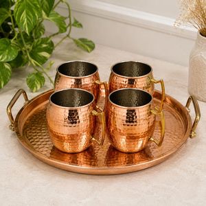 Juego de 4 Tazas de Cobre, Modernas, Reutilizables, Herméticas, de Doble Pared, Aisladas, Diseño Sólido, para Regalo o Fiestas - Product Image 2