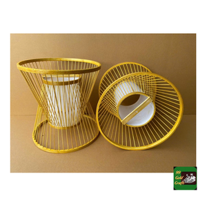 Abat-jour en bambou en vrac, tissé à la main, pour lampe suspendue, décoration rustique pour salon, éclairage domestique, Vietnam - Product Image 4