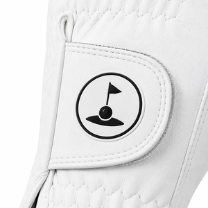 Custom Logo <b>White</b> Golf <b>Gloves</b> PU High Quality Breathable Perforated Synthetic Leather Golf <b>Glove</b> OEM/ODM Manufacturer - Product Image 3