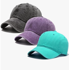 Washed Plain Vintage Baseball Cap Polyester Adjustable Twill Bulk Low Profile Classic Dad Hat 3D Embroidery Chains for Men Women - Product Image 1