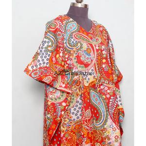Vestido Kaftán de Algodón para Mujer, Estampado Floral, Túnica India, Talla Única, Ropa de Verano para Fiesta, Ropa de Dormir, Estilo Relajado - Product Image 4