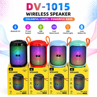Enceinte portable DV-1015 avec support de téléphone, lumière RGB, sangle de transport, mini enceinte sans fil, caisson de basses, vente en gros