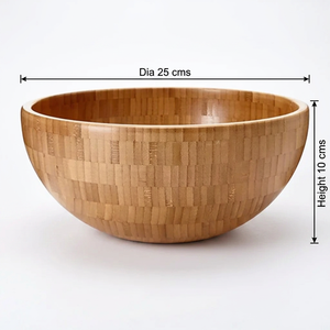 Cuenco de madera para servir, cuenco redondo para mezclar, cuenco para ensalada y postre, para exhibir frutas en bodas, cuenco para servir palomitas de maíz, cuenco para sopa - Product Image 5