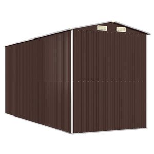Caseta de Jardín Grande y Resistente de Acero Galvanizado Marrón Oscuro, Solución de Almacenamiento Duradera - Product Image 6