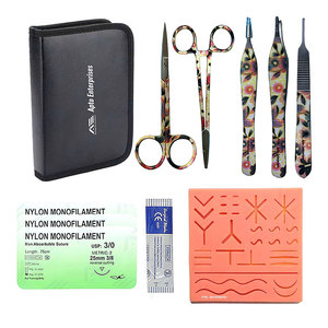 Surgical Suture Kits Complete Suture Practice Kit 3 Layer with Mesh Suture Pad Kit Surgical Medic Instrument <b>Tools</b> <b>Set</b> - Product Image 1