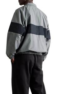 Men's Color Blocked <b>Racer</b> <b>Jacket</b> Zip Fly Stand Collar Water Resistant Polyester Outdoor Wear Regular Fit All Seasons - Product Image 2