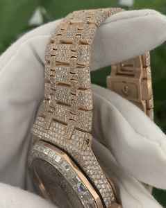 Custom Handcrafted Men's Hip Hop <b>Watches</b> VVS1 Moissanite Diamond & Stainless Steel Belt Automatic Analog Dial Display - Product Image 6