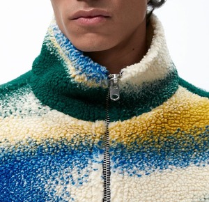 Men's Gradient Color Turtleneck Fleece <b>Jacket</b> Casual Thick Sherpa Lined Pullover <b>Winter</b> Wear Regular Fit Polyester Material - Product Image 5