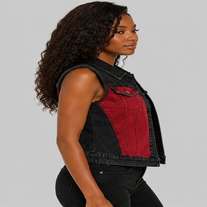 Gilet en jean classique sans manches pour femme avec boutons sur le devant, col classique, gilet décontracté pour un look superposé au quotidien - Product Image 5