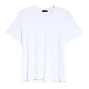 T-shirt décontracté pour homme, col rond, manches courtes, 100% coton, blanc uni, coupe classique, toile respirante, écologique - Product Image 3