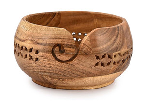 Cuenco de hilo de madera hecho a mano, soporte de hilo de palisandro, caja de almacenamiento de hilo de ganchillo, cuenco de bola de hilo, regalo para cumpleaños de madre - Product Image 3