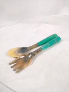 Ensemble de couverts jetables en résine de haute qualité, couleur menthe, couverts en résine, service de table, vaisselle, cuillère à salade, cuillère à soupe, durable - Product Image 3