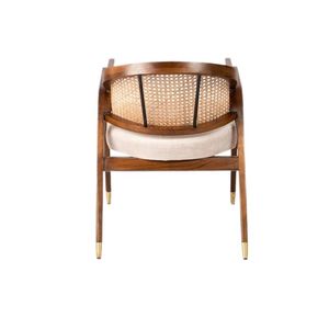Solid Wood Ivoa Midcentury Modern <b>Dining</b> <b>Chair</b> Linen Rope Seat Curved Back <b>Dining</b> Seating for Home Apartment - Product Image 2