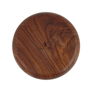 Round Walnut Wooden <b>Coaster</b> Set With Natural Grain. Premium Wholesale Sleek Drinkware <b>For</b> Luxury Cafe & Home Decoration - Product Image 2