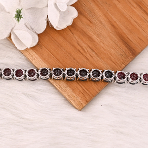 High Quality 925 Sterling Silver Garnet Tennis <b>Bracelet</b> Luxury Gemstone Jewelry for Unisex - Product Image 4