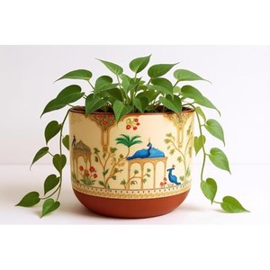 Handcrafted Teak <b>Wood</b> Wall Vase with <b>Rainbow</b> Design - Wholesale Succulent Planter - Product Image 2