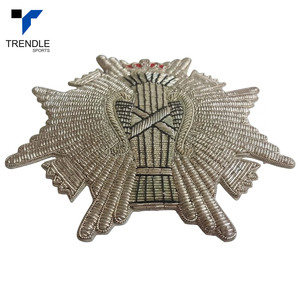 Parche bordado 3D hecho a mano con espadas cruzadas, hilo de bullion, insignia personalizada, insignia cosida con alambre de cobre - Product Image 2