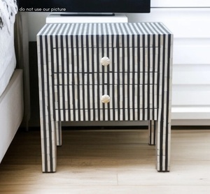 ILAHI's Bone Inlay <b>Drawer</b> Table Modern Design Agate Detailing Three-layer <b>Storage</b> Portable Home Furniture - Product Image 6