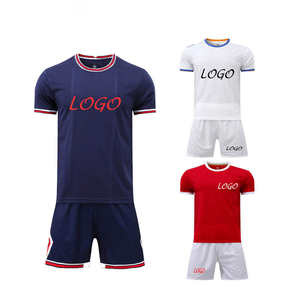Uniformes de fútbol personalizados de diseño elegante en blanco y azul, uniformes de manga corta de alta calidad, fábrica OEM, conjuntos de fútbol. - Product Image 2