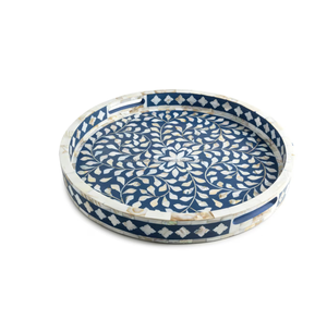 Indian Arab Style Marble Serving <b>Tray</b> Bone Inlay and Mother of Pearl Resin Pearl <b>Breakfast</b> <b>Tray</b> for Food Occasion - Product Image 4
