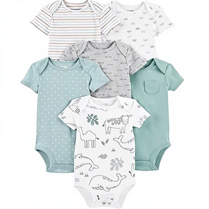 Pijama Enterizo de Manga Larga hasta el Tobillo para Recién Nacidos de 6 a 9 Meses, Estilo 52 Amropi, Unisex, Paquete de 3, Algodón Transpirable - Product Image 1