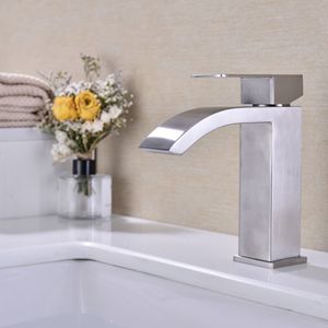 Rubinetto Monocomando a Cascata per Lavabo Bagno con Scarico a Scomparsa e Troppopieno - Product Image 2