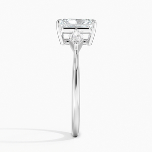BOJ <b>Ring</b> 0116 Radiant Cut 925 <b>Silver</b> Luxe Cometa Three Stone <b>Solitaire</b> Diamond <b>Ring</b> 2ct D Color VVS1 Moissanite GRA Certified - Product Image 3