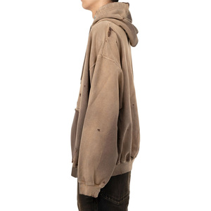 Sweat-shirts à capuche pour hommes de haute qualité, effet délavé, 100% coton, streetwear, anti-rétrécissement, en vente à bas prix - Product Image 2