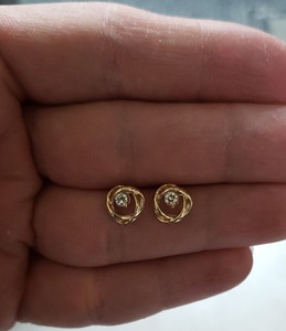 Open Lab Grown Diamond Stud Earlobe 14K Gold Prong Setting 0.20ctw Minimalist Women's Stylish Wedding Jewelry Anniversary Gift - Product Image 4