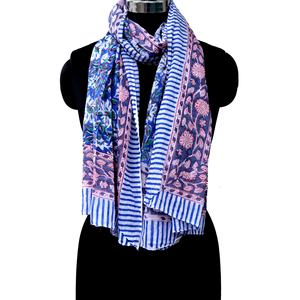 Best Selling Floral Block Printed Cotton <b>Scarf</b>, <b>Indian</b> Beach Wear Sarong, Handmade Woman <b>Scarves</b> Multi Color Pareo Wholesale - Product Image 3