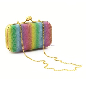 Pochette élégante pour femme, multicolore, à paillettes, motif géométrique, fermeture à fermoir, pour soirée, mariage, soirée de gala - Product Image 2