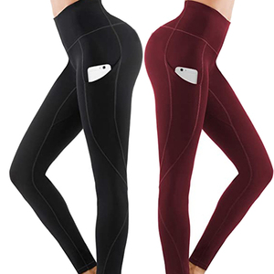 Leggings en nylon sans couture pour femmes, taille mi-haute, en velours tricoté épais, respirants, thermiques, avec poche invisible intégrale, haute qualité, toutes saisons - Product Image 1